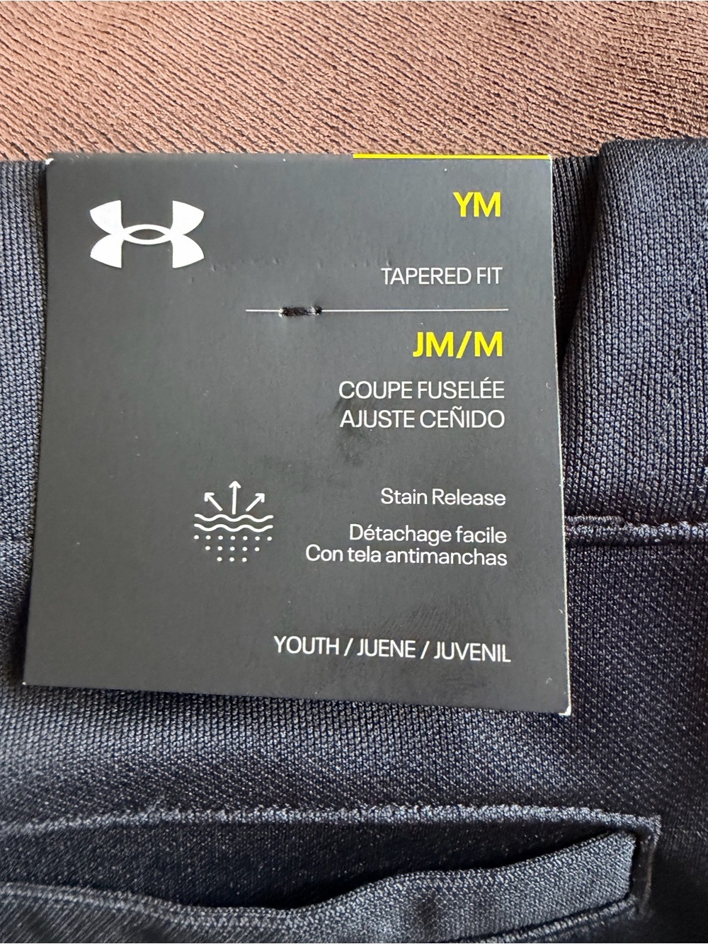 NWT Under Armour Kids Black Baseball Pants with Logo - Picture 3 of 5